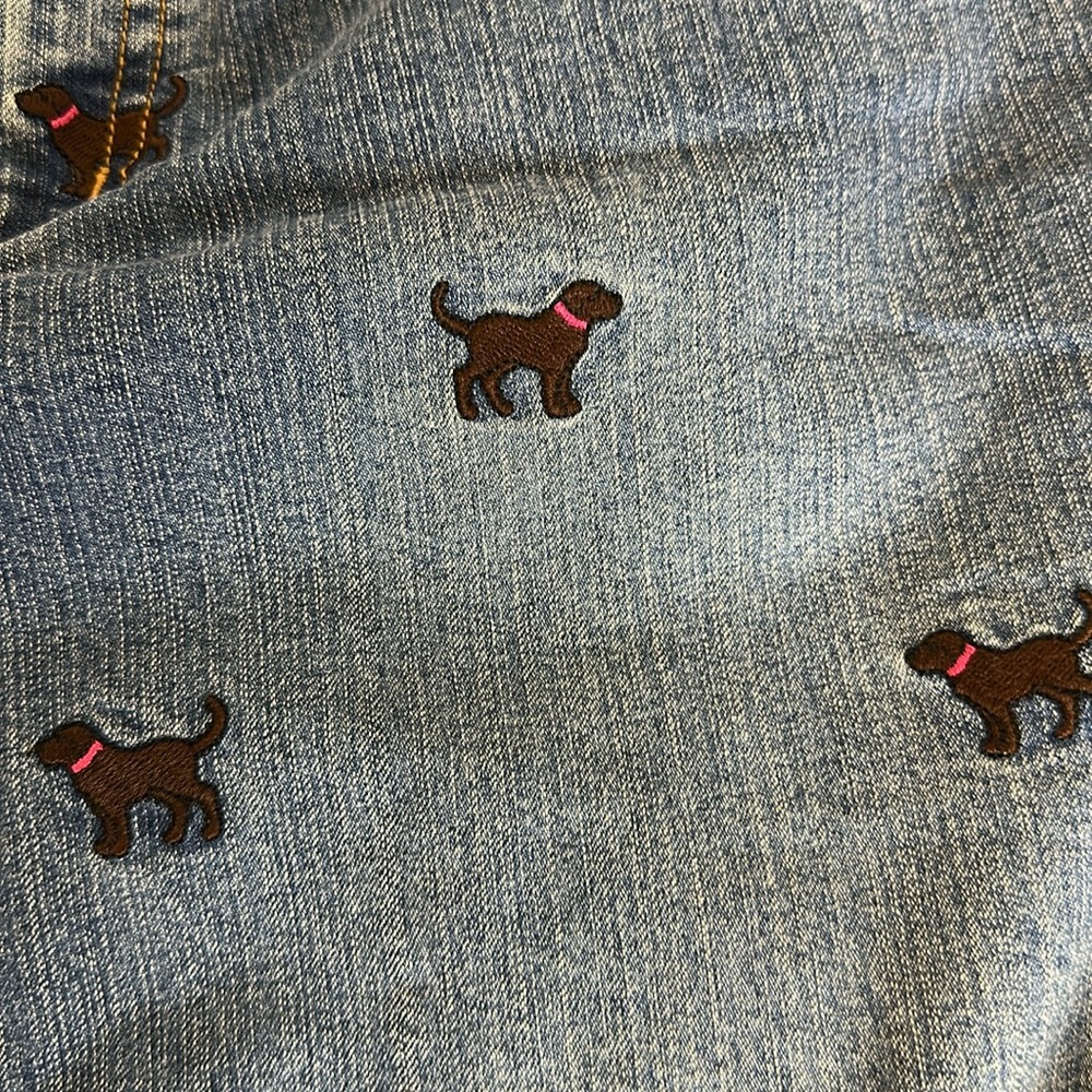 Lilly Pulitzer Blue Straight Leg Jeans with Unique‎ Print - Picture 2 of 7
